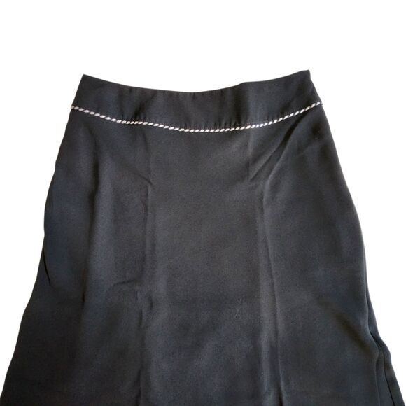 Michele Black with Purple and White Trim A-Line Skirt Sz 8 - Picture 3 of 11